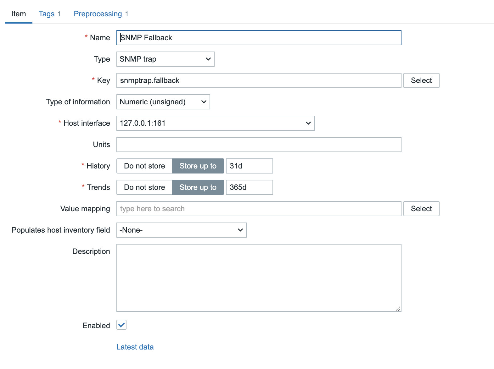 snmp trap intem