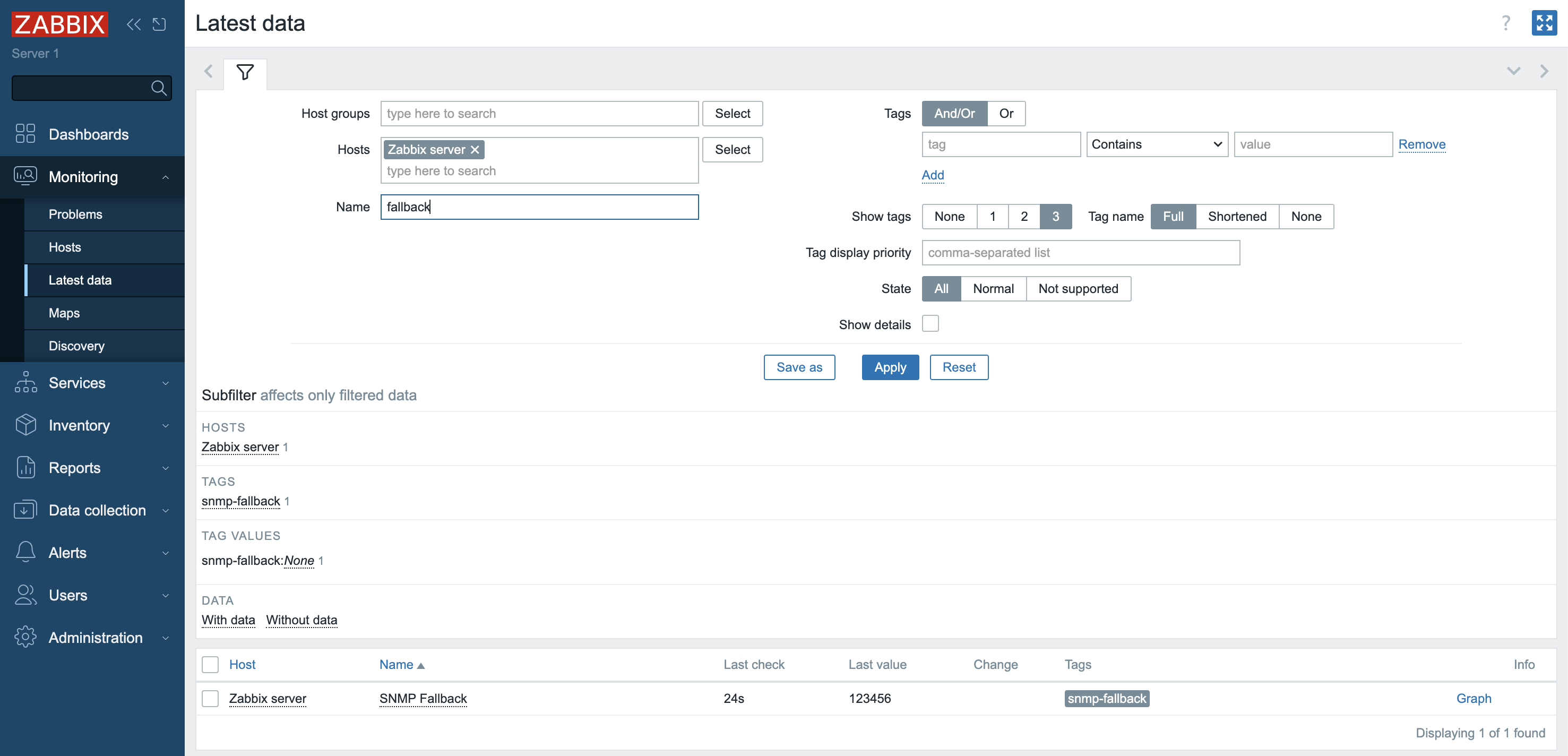 snmp trap latestdata